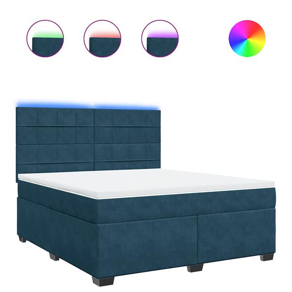 vidaXL kontinentalseng med madras 180x200 cm fl&oslash;jl bl&aring;