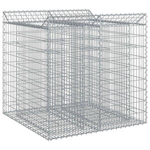 vidaXL Gabion h&oslash;jbed 2 stk. 100 x 100 x 100 cm Galvaniseret st&aring;l S&oslash;lv