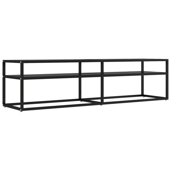 vidaXL tv-bord 160x40x40,5 cm hærdet glas sort