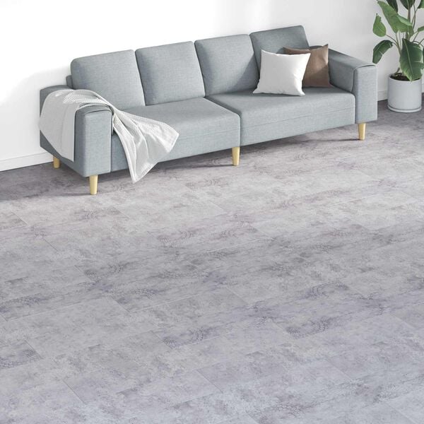 vidaXL Gulvplanker 18 pcs Gr&aring; 5,26 m&sup2; PVC