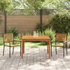 vidaXL Have Spisebordssæt 3 pcs Sort Poly rattan