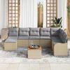 vidaXL Havesofa S&aelig;t 9 pcs Beige Poly rattan