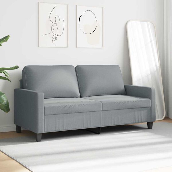 vidaXL 2-personers sofa 140 cm stof lysegr&aring;