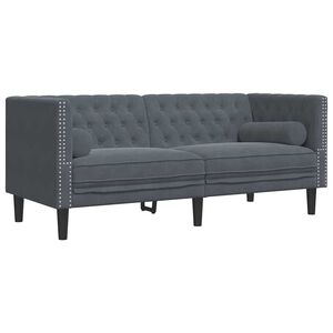 vidaXL Sofa M&oslash;rkegr&aring; 174 x 74,5 x 70,5 cm Fl&oslash;jl