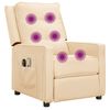 vidaXL eldrevet massagestol stof cremefarvet