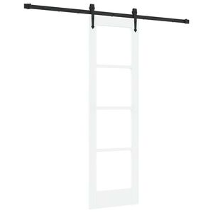 vidaXL Skyded&oslash;r Hvid og sort 61 x 198,5 cm Massivt fyrretr&aelig; og glas