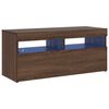 vidaXL tv-bord med LED-lys 90x35x40 cm brun egetr&aelig;sfarve