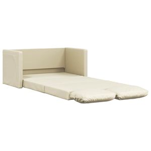 vidaXL 2-i-1 sovesofa 112x174x55 cm kunstl&aelig;der cremefarvet