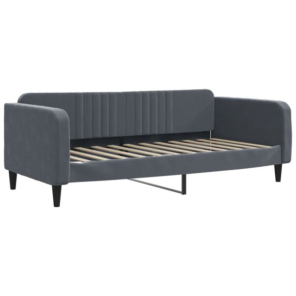 vidaXL daybed 100x200 cm velour mørkegrå