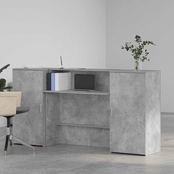 vidaXL receptionsskranke 200x50x103,5 cm konstrueret tr&aelig; beton gr&aring;