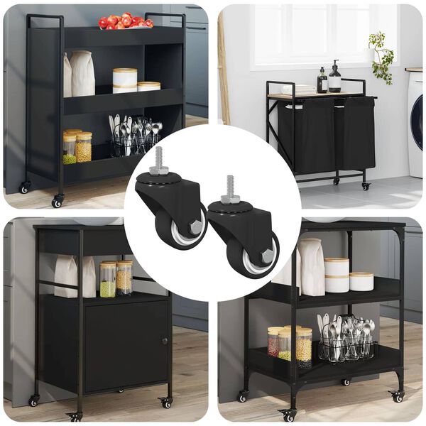 vidaXL Svinghjul 2 pcs Sort 40,4 x 40,4 x 19,7 mm Jern og nylon