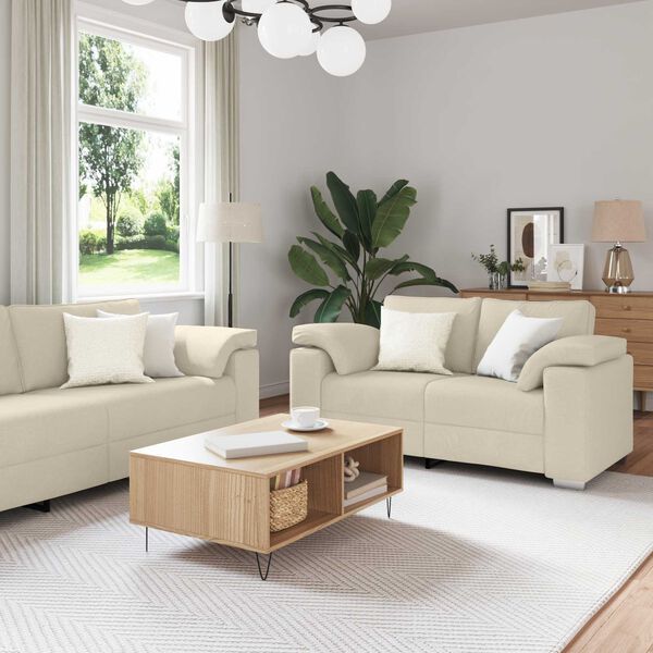vidaXL Sofa 2 pcs Gr&aring;brun 219 x 80 x 82 cm Stof