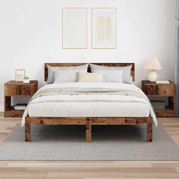 vidaXL Endebord 2 pcs Gammelt tr&aelig; 40,5 x 40 x 45 cm Konstrueret tr&aelig;