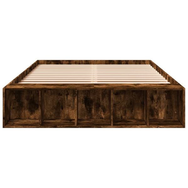 vidaXL sengestel 135x190 cm konstrueret træ røget eg