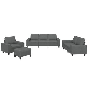 vidaXL sofas&aelig;t 4 dele stof m&oslash;rkegr&aring;