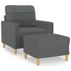 vidaXL sofastol med fodskammel 60 cm stof M&oslash;rkegr&aring;