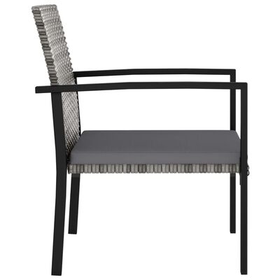 vidaXL spisebordsstole til haven 4 stk. polyrattan grå