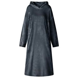 vidaXL T&aelig;ppe-hoodie M&oslash;rkebl&aring; S Flannel