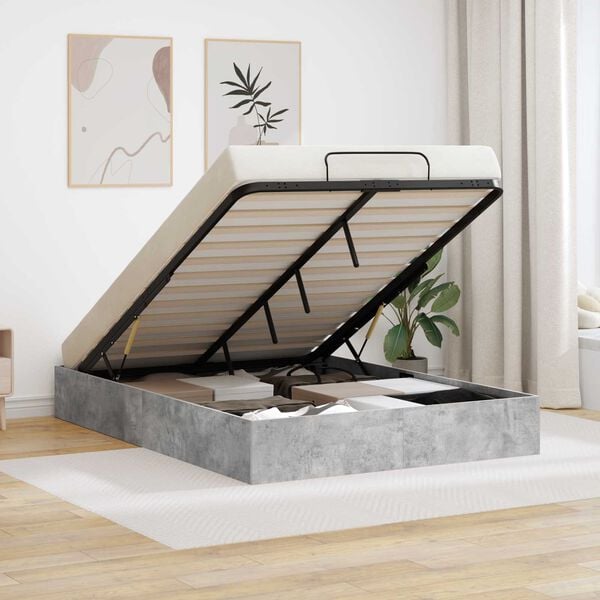 vidaXL Ottoman Sengestel Beton Gr&aring; 150 x 200 cm Konstrueret tr&aelig;