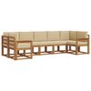 vidaXL Udend&oslash;rs sofagruppe med pude 7 pcs Naturlig og Beige