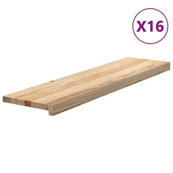vidaXL trappem&aring;tter 16 stk ubehandlet 100x25x2 cm massivt egetr&aelig;