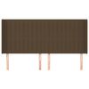 vidaXL sengegavl med kanter 183x16x118/128 cm stof m&oslash;rkebrun