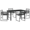 vidaXL Have Spisebordss&aelig;t 5 stk. Sort polyrattan