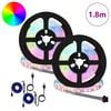 vidaXL LED Strip 2 pcs Sort og Gennemsigtig 900 mm Kobber og plastik