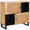 vidaXL Sideboard Brun 80 x 33 x 75 cm Massivt mangotr&aelig;