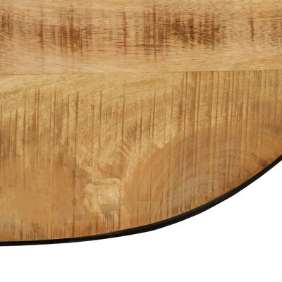 vidaXL sofabord massivt ru mangotræ og stål ovalt 100 cm