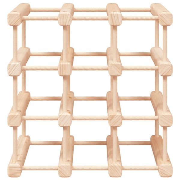 vidaXL vinreol til 12 flasker 36x23x36 cm massivt fyrretræ