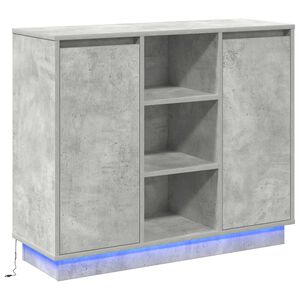 vidaXL LED Sideboard Beton Gr&aring; 90 x 32 x 75 cm Konstrueret tr&aelig;