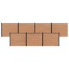 vidaXL Hegnspanel 7 stk. 1188 x 146 cm WPC og Aluminium Brun