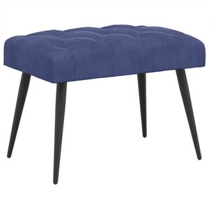 vidaXL B&aelig;nk med knap tufting Politi bl&aring; 60 x 40 x 45 cm Fl&oslash;jl