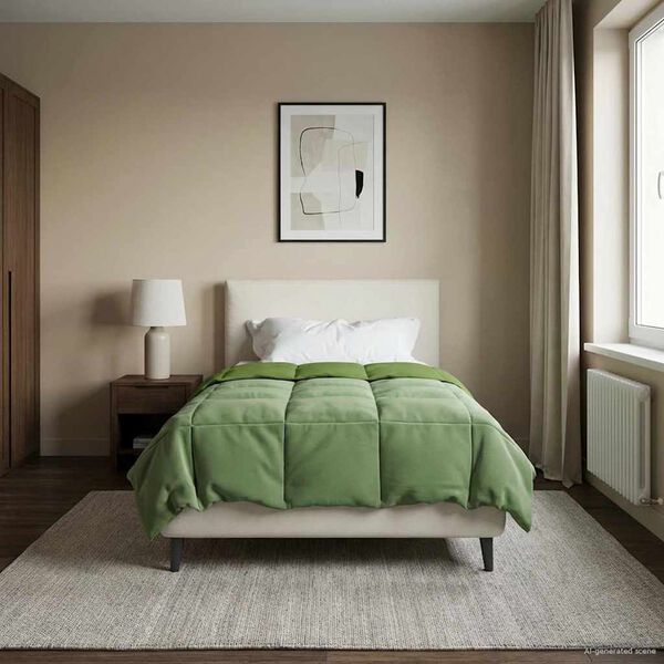 vidaXL Sommer dyne Quilting Gr&oslash;n 155 x 200 cm Mikrofiber