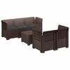 vidaXL 5-personers Havem&oslash;bel Sofa med Hynder Rattan Look PP Brun