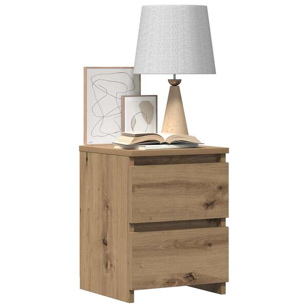 vidaXL sengebord 30x30x40 cm konstrueret træ kunsteg