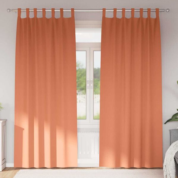 vidaXL M&oslash;rkl&aelig;gningsgardiner med ringe 2 pcs Terrakotta 245 x 140 cm