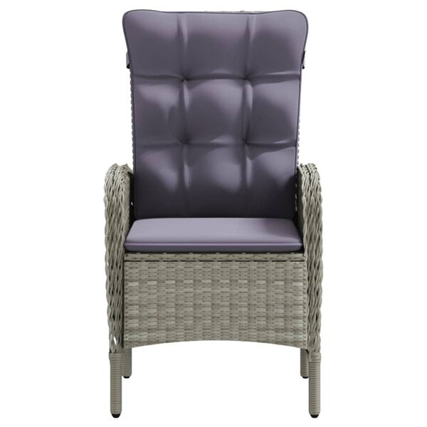 vidaXL spisebordss&aelig;t til haven 7 dele med hynder gr&aring; og sort