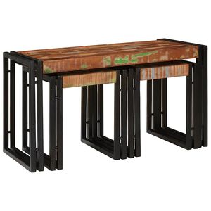 vidaXL Nesting Bord 3 stk. Brun og sort 82 x 40 x 45 cm