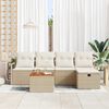 vidaXL Havesofa S&aelig;t med pude med opbevaring 6 pcs Beige Poly rattan