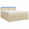 vidaXL Boxmadras med topmadras Cremefarvet 160 x 200 cm Stof