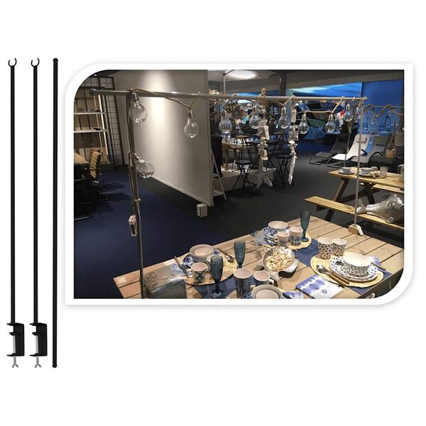 ProGarden dekorationsstang til bord med bordklemme metal sort