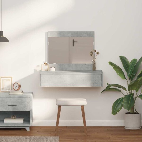 vidaXL Klædeskab med skuffe Grå 83 x 40 x 70 cm Konstrueret træ