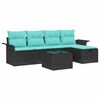 vidaXL Havesofa S&aelig;t med pude med opbevaring 6 pcs Poly rattan