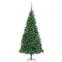 vidaXL kunstigt juletræ med LED-lys og kuglesæt 300 cm grøn