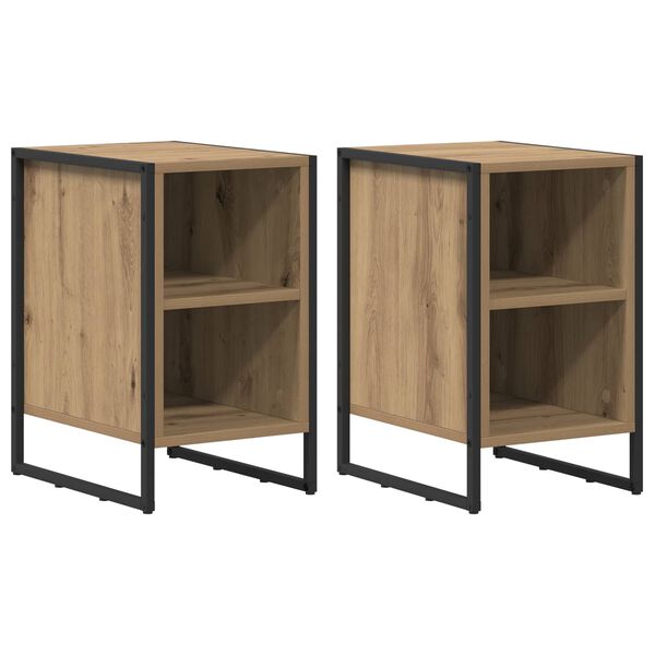 vidaXL Sengebord 2 pcs Artisan eg 39,5 x 30 x 50 cm Konstrueret tr&aelig;