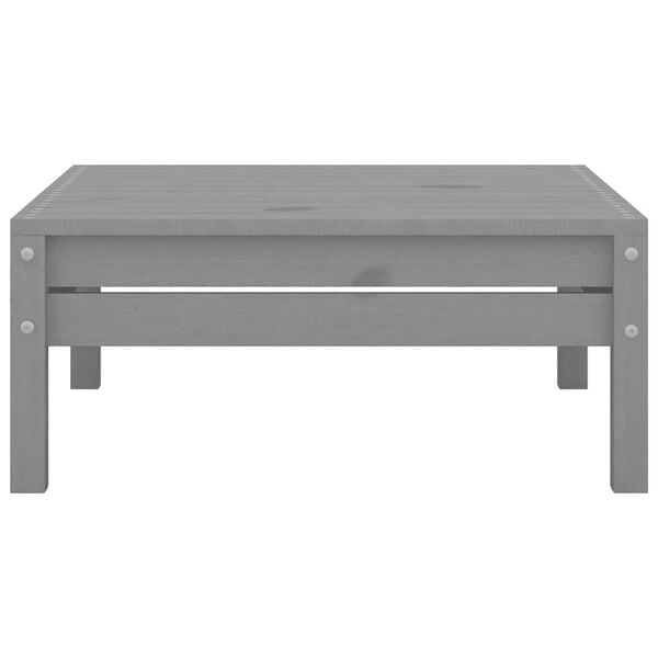 vidaXL haveskammel massivt fyrretræ grå