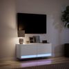 vidaXL væghængt tv-bord med LED-lys 100x31x35 cm hvid
