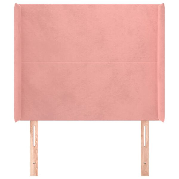 vidaXL sengegavl med kanter 93x16x118/128 cm fl&oslash;jl lyser&oslash;d